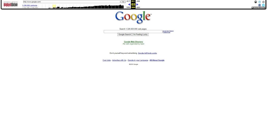 Web Archive: копия сайта Google