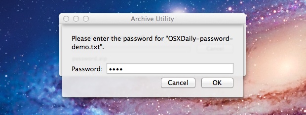 Zip Password in Mac OS X