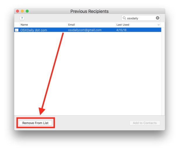 How to delete an email address from Mail on Mac