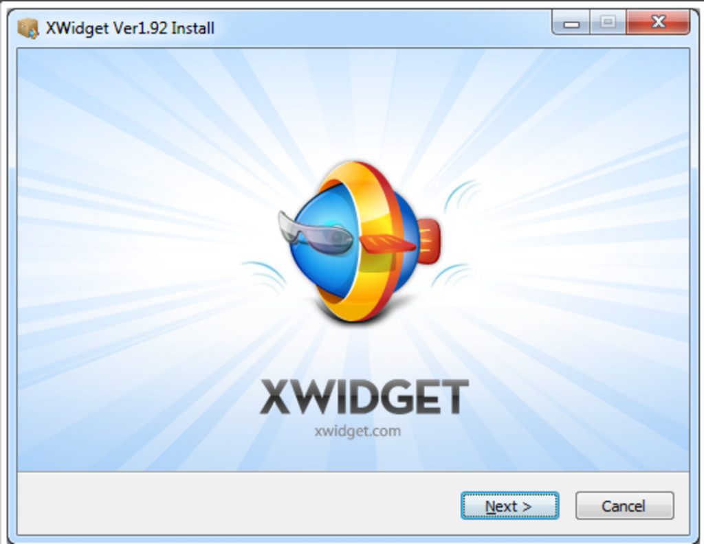 Окно инсталлятора программы xWidget