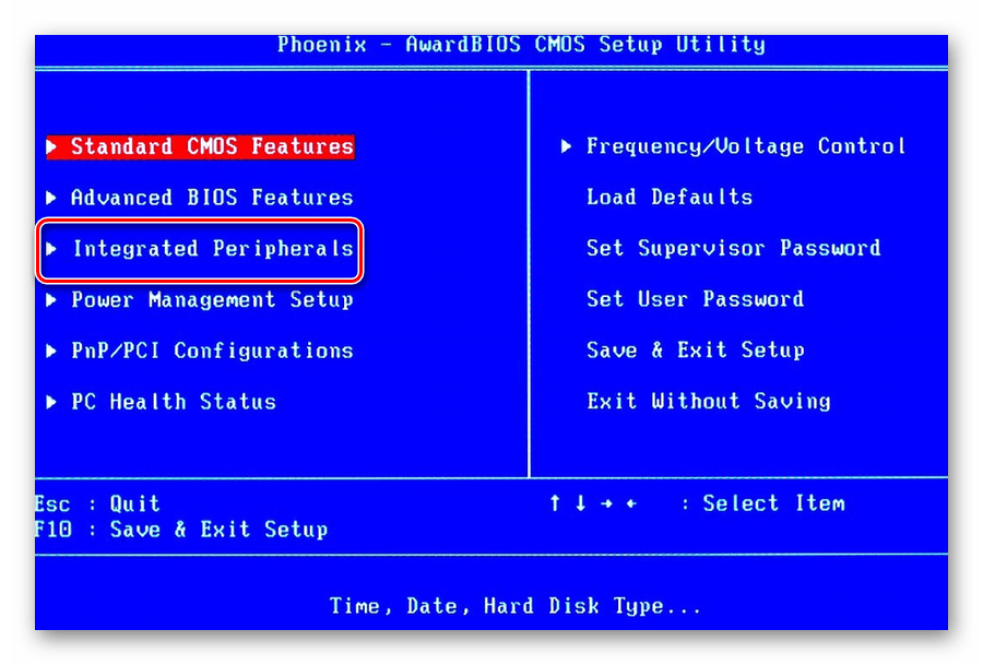 Integrated Peripherals в Award BIOS