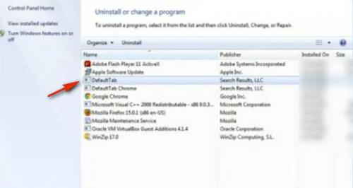 DefaultTab в списке установленных программ