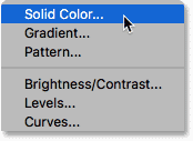 Adding a Solid Color fill layer in Photoshop