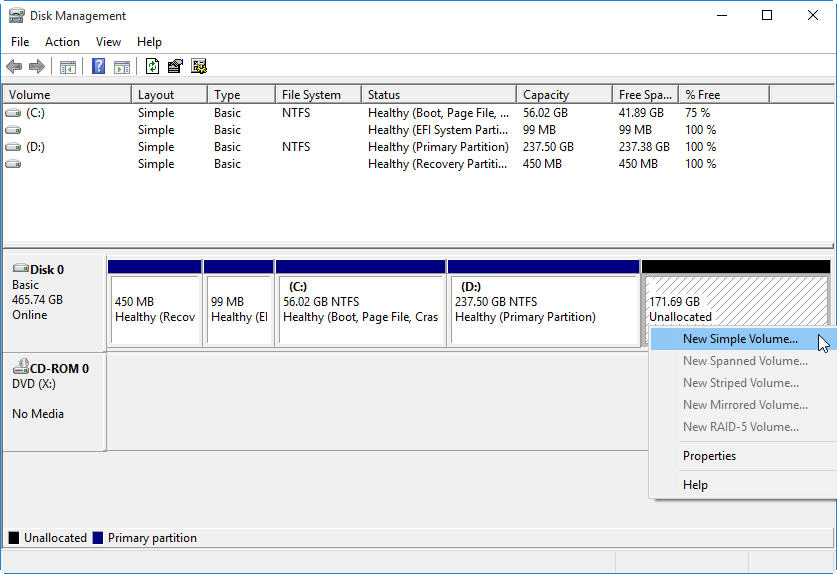how to partition a hard drive step 4