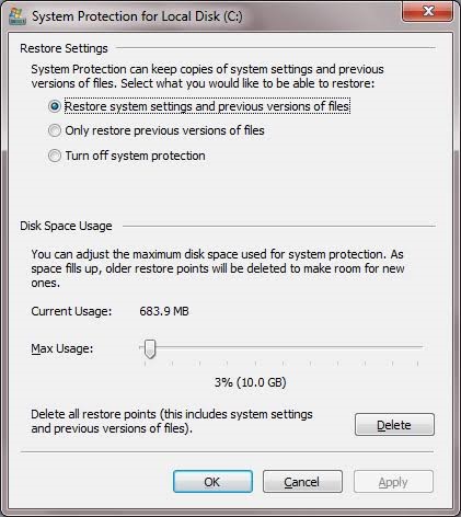 restore previous version windows 7 3