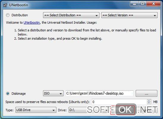 Запись Windows 7 с помощью UnetBootin 