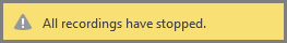 All recordings have stopped message displayed in your Skype for Business meeting