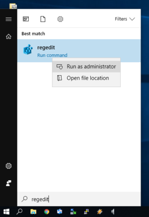 Microsoft Windows 10 - Registry Editor Start