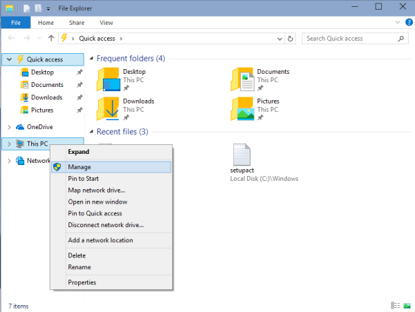 windows 10 manage computer context menu