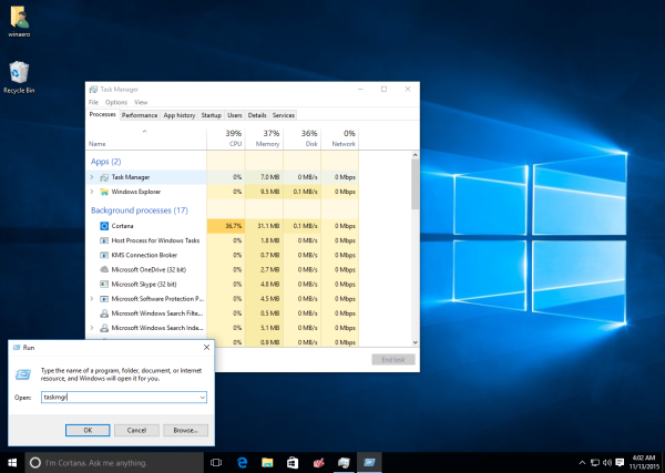 Windows 10 run task manager
