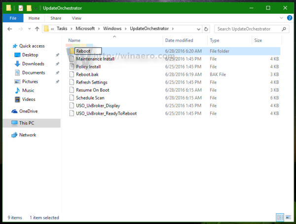 Windows 10 create reboot folder