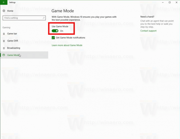Windows 10 Enable Game Mode