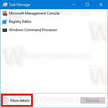 Task Manager Windows 10 Show More Details 