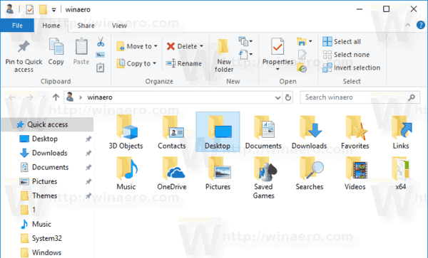 Windows 10 Desktop Folder In File Explorer