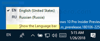 Windows 10 Floating Language Bar Enabled