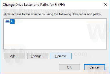 Remove Drive Letter Windows 10