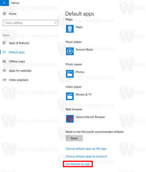 Windows 10 Set Defaults By App Link