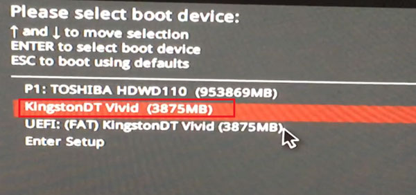 boot from usb