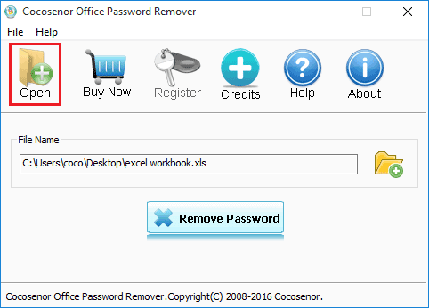 select excel file to remove password