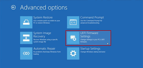 access UEFI firmware settings option