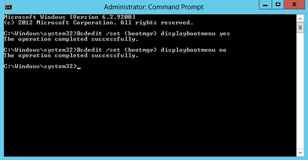 start windows server 2012 in safe mode with command