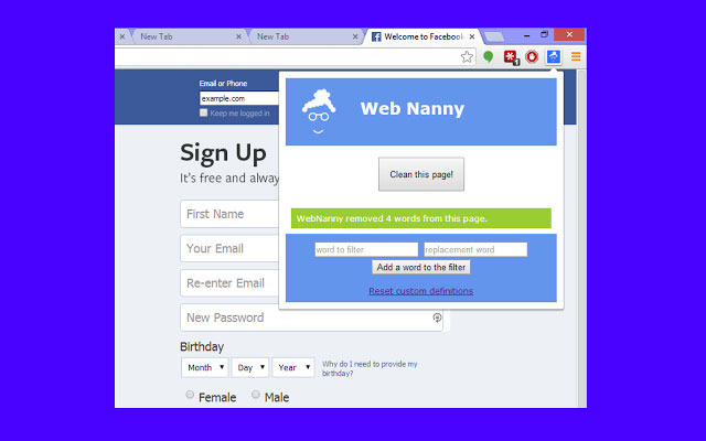 Nanny для Chrome