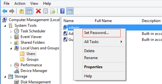 reset password via user group