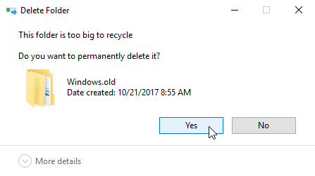 Delete Windows.old Folder after a Windows 10 Upgrade 02