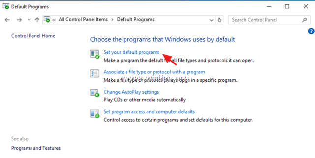 Change Default Programs