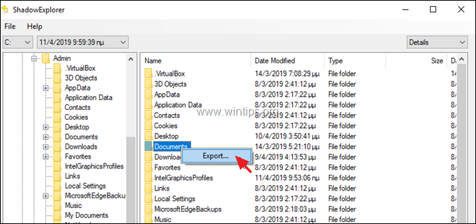 Windows 10 Restore Previous Versions - Shadow Explorer